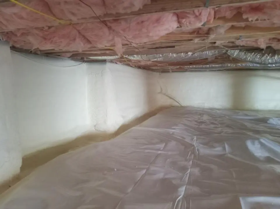 Crawl space encapsulation with closed-cell spray foam for Attic Insulation in Hastings